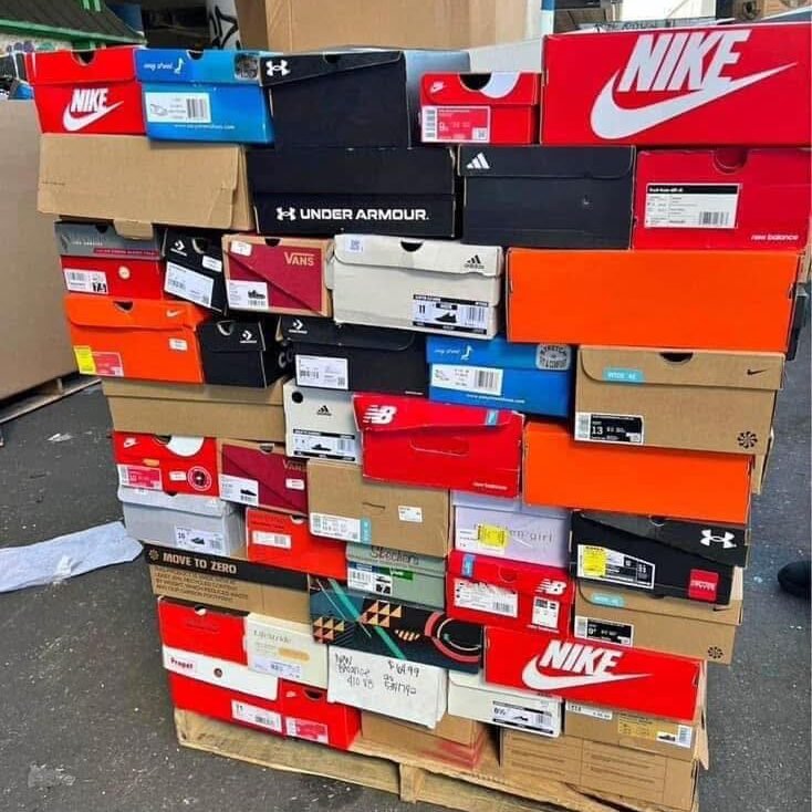 pallet of sneakers